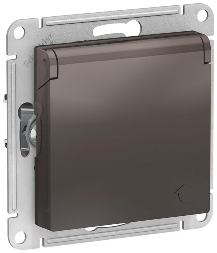 Розетка с заземлением без рамки Systeme Electric AtlasDesign 1-м. крышка шторки мокко фото Розетка с заземлением без рамки Systeme Electric AtlasDesign 1-м. крышка шторки мокко картинка